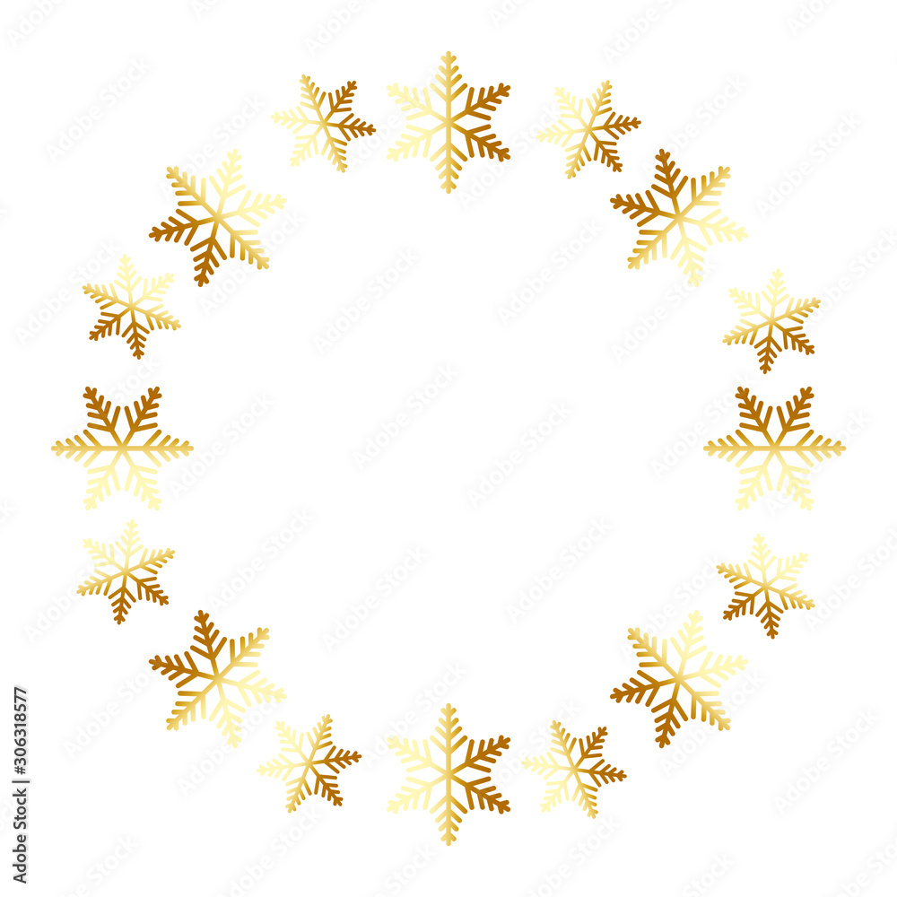 frame circular of snowflakes golden vector illustration design frame circular of snowflakes golden vector illustration design