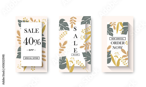 Business Social Media Stories Template with Floral Design Layout