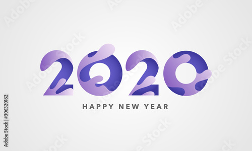 New Year 2020 background with liquid design