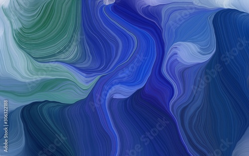 modern soft swirl waves background illustration with dark slate blue, dark gray and blue chill color © Eigens
