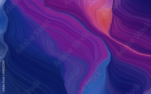 modern soft curvy waves background illustration with midnight blue, mulberry and purple color © Eigens