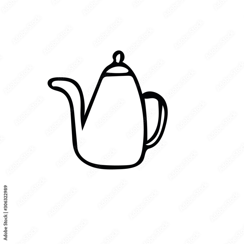 Obraz premium teapot. Element in hand drawn Scandinavian style. icon in simple liner. card, poster, menu. tea ceremony.