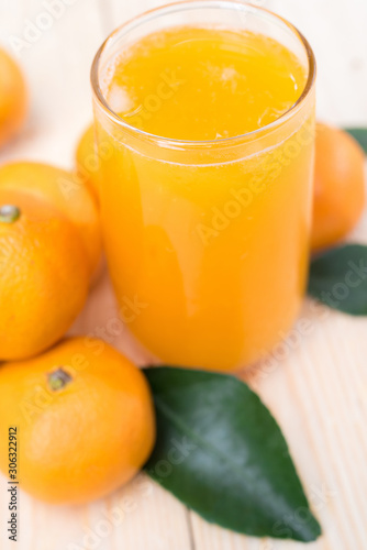 fresh orange juice with orange fruit