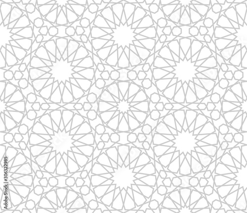 Monochrome islamic seamless pattern