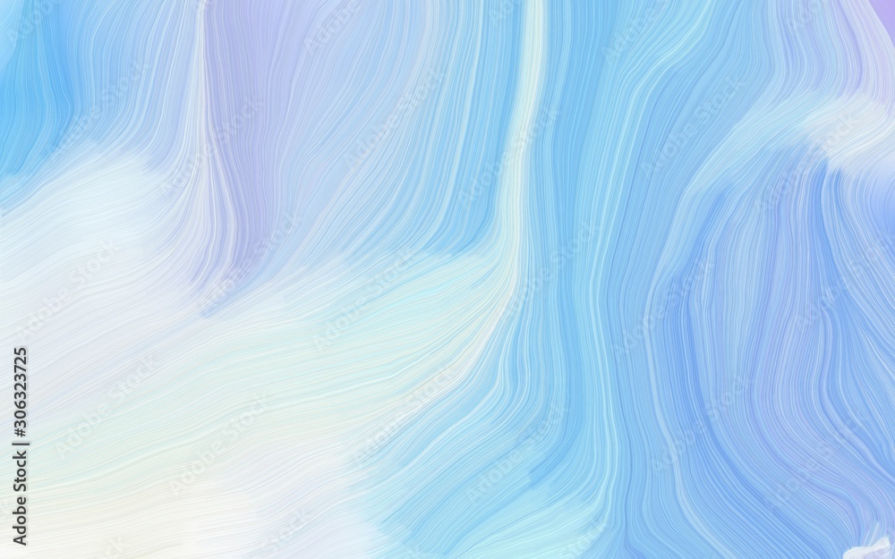elegant curvy swirl waves background design with light blue, baby blue and lavender color