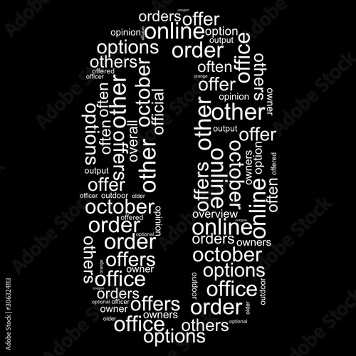 Photos word cloud letter O - words beginning with O