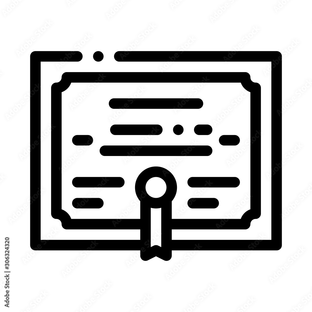 Academy Graduation Diploma Icon Vector. Outline Academy Graduation Diploma Sign. Isolated Contour Symbol Illustration Academy Graduation Diploma Icon Vector. Outline Academy Graduation Diploma Sign. Isolated Contour Symbol Illustration