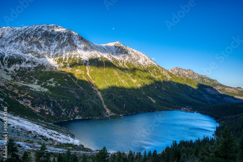 Fototapeta Naklejka Na Ścianę i Meble -  Beautiful view of lake with high mountains around , Poland Morskie Oko , High Tatras