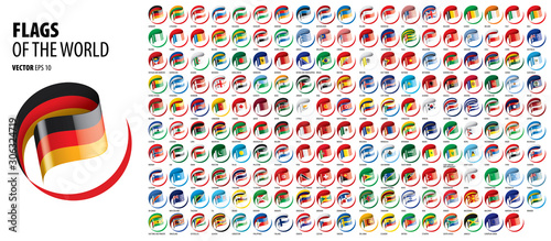 National flags of the countries. Vector illustration on white background