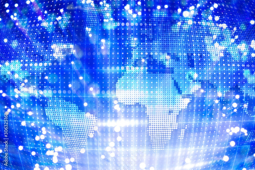 Wallpaper Mural グローバルビジネス テクノロジー 光のパーティクルイメージ Torontodigital.ca