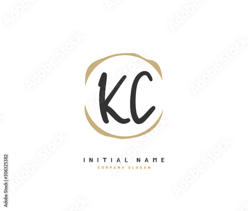K C KC Beauty vector initial logo  handwriting logo of initial signature  wedding  fashion  jewerly  boutique  floral and botanical with creative template for any company or business.
