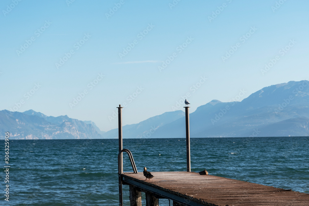 Garda lake in nice and warm day, Italy.