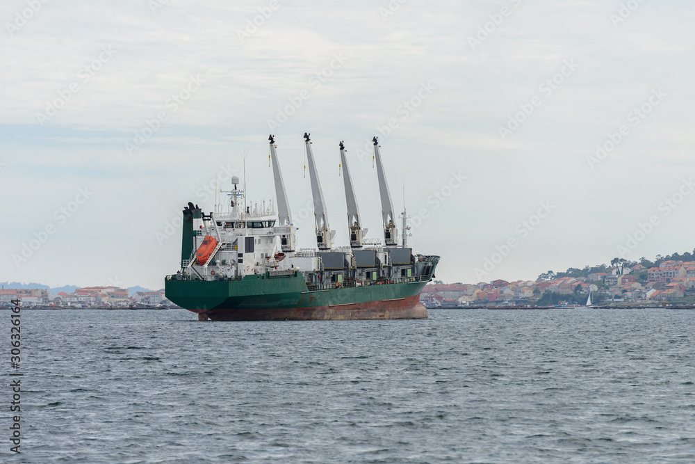 Fototapeta premium trawler with cranes on deck at sea