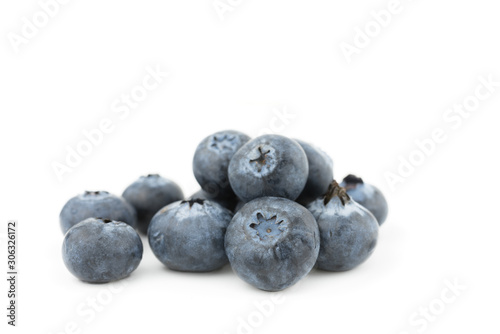 Group of fresh juisy blueberries isolated on white background