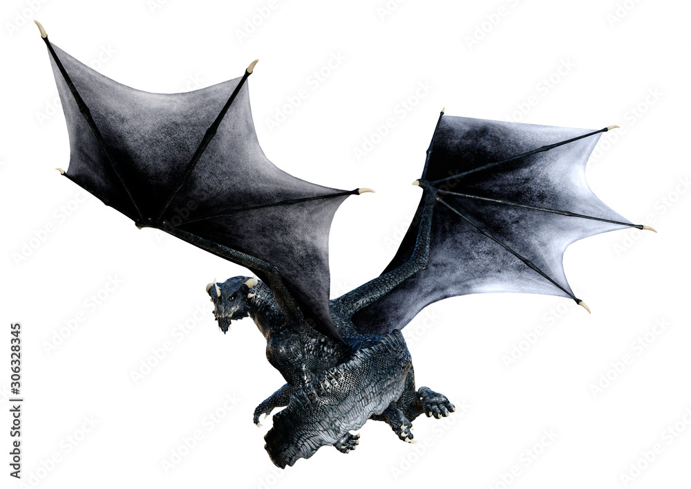3D Rendering Fairy Tale Dragon on White 3D Rendering Fairy Tale Dragon on White
