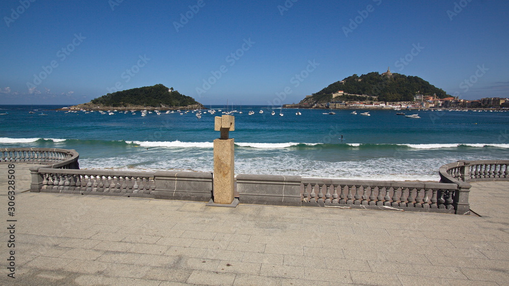 Fototapeta premium Beach in Donostia-San Sebastian,province Gipuzkoa,Spain