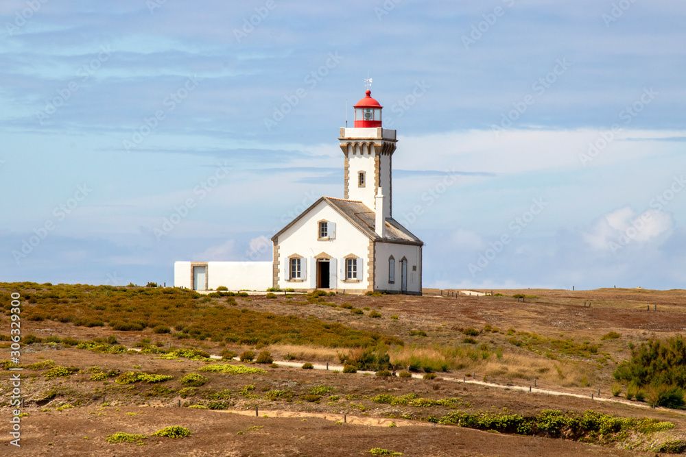 Belle-île-en-mer. La pointe des Poulains. Le phare. Morbihan. Bretagne