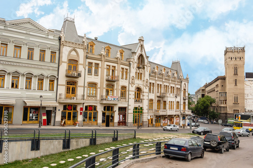 Shota Rustaveli Avenue, Tbilisi. Main Street, European Historical Buildings In The City Centre In Capital City, Georgia. Georgian Architecture Landmark. Tourist Place.