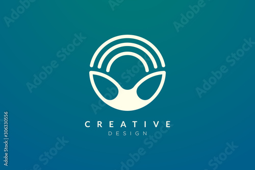 Circular animal ear design. Modern minimalist and elegant vector illustration. Suitable for patterns, labels, brands, icons or logos photo