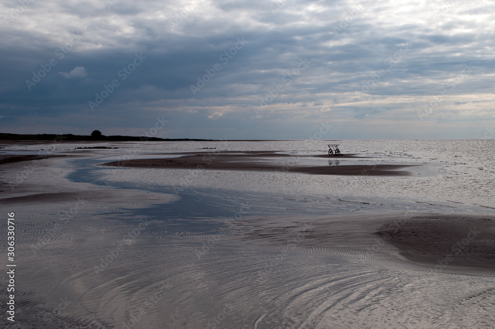 Ainazi Latvia, beach scene as storm approaches