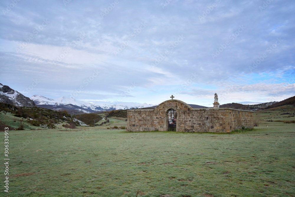 Cemetery in the village of Tremaya located in the province of Palencia. The Pisuerga River is born in these valleys. They are very close to the Picos de Europa.