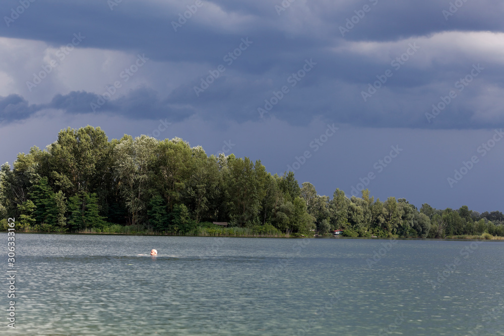 Heavy clouds over the Soderica Lake, Croatia Heavy clouds over the Soderica Lake, Croatia