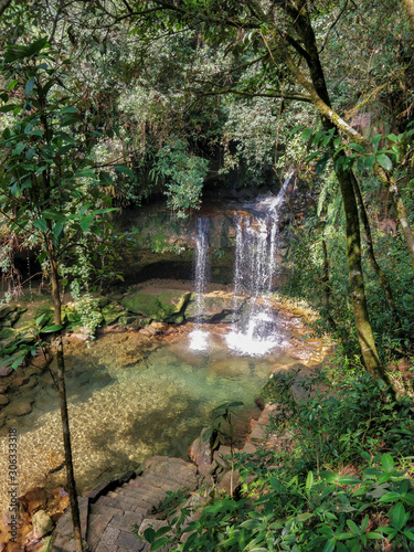 Fototapeta Naklejka Na Ścianę i Meble -  Laitmawsiang waterfall, Garden of Caves, Meghalaya, India