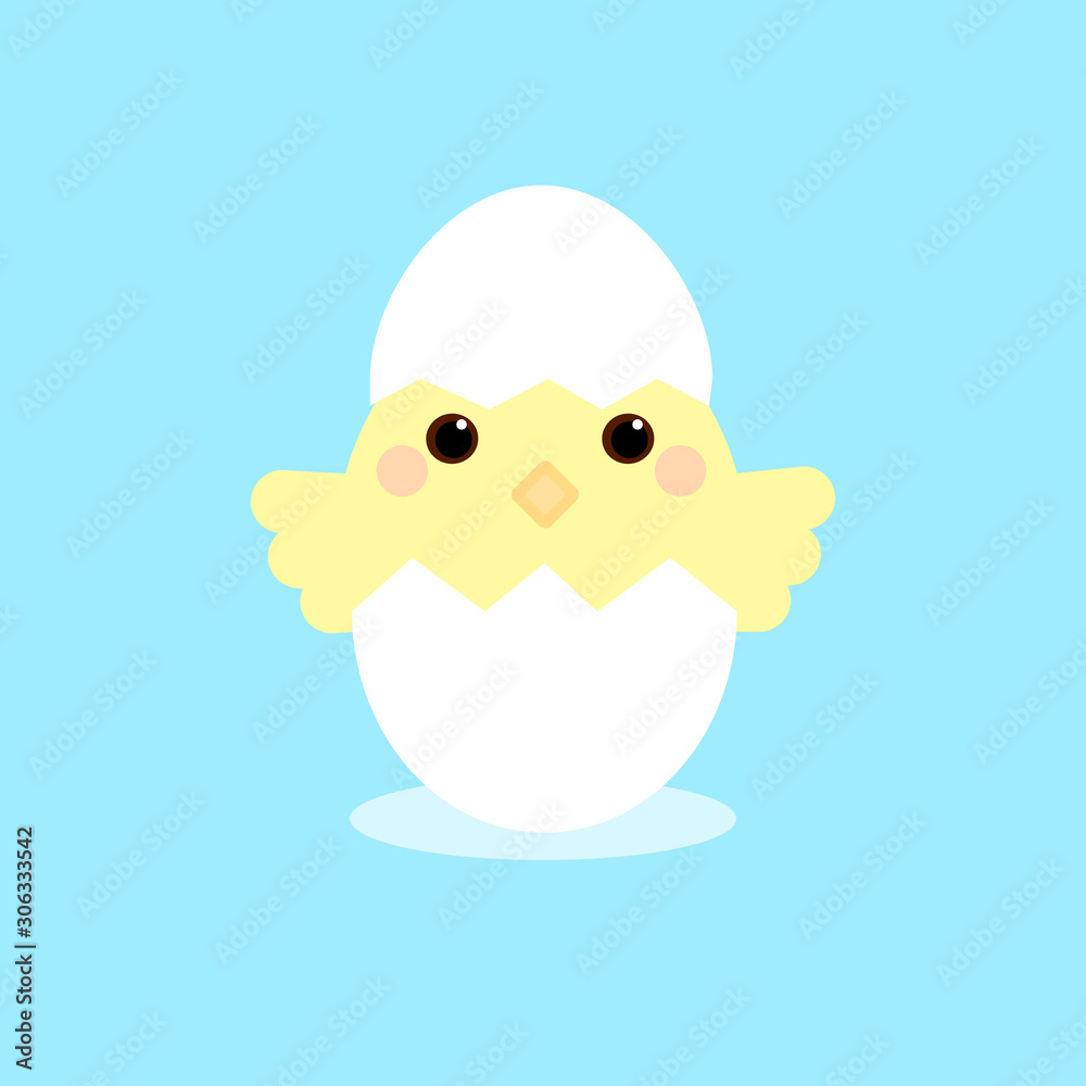 This is chicken in egg hell on background. Cute cartoon illustration. This is chicken in egg hell on background. Cute cartoon illustration.