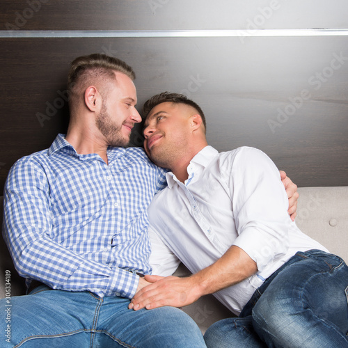 Two young attractive men. Gay couple. © vladorlov