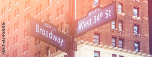 Image of crossing signs Broadway and 34th Street in Manhattan © manuta