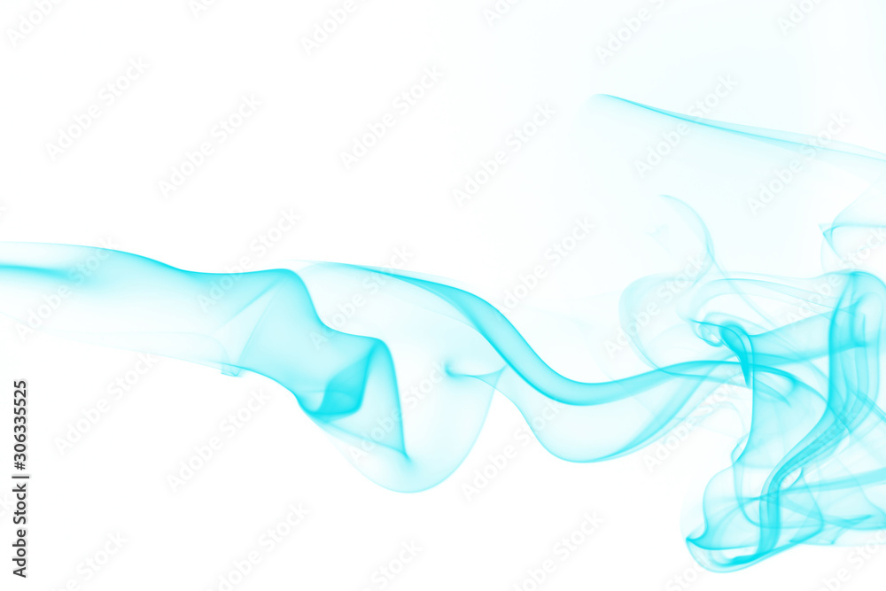 Blue smoke on white background