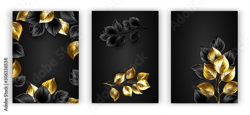 Design with black and gold branches