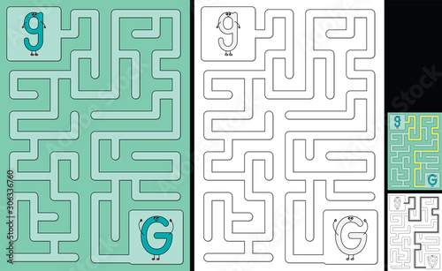 Easy alphabet maze - letter G