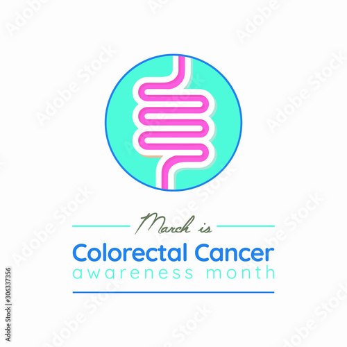 Vector illustration on the theme of Colorectal Cancer awareness month of March.