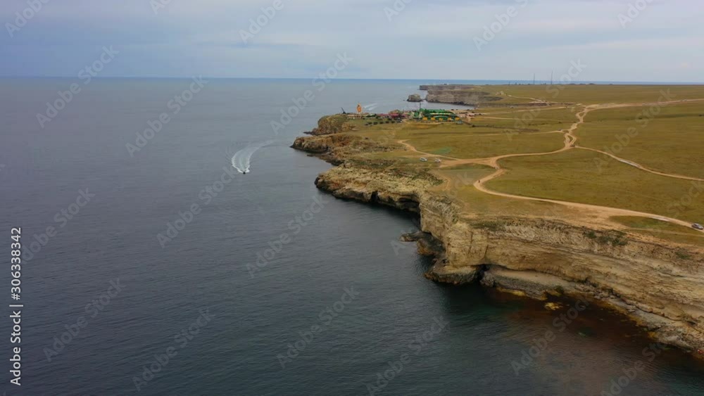 Aerial view of amazing cliffs in sunny day - Old Head of Kinsale, Ireland Krym Aerial view of amazing cliffs in sunny day - Old Head of Kinsale, Ireland Krym
