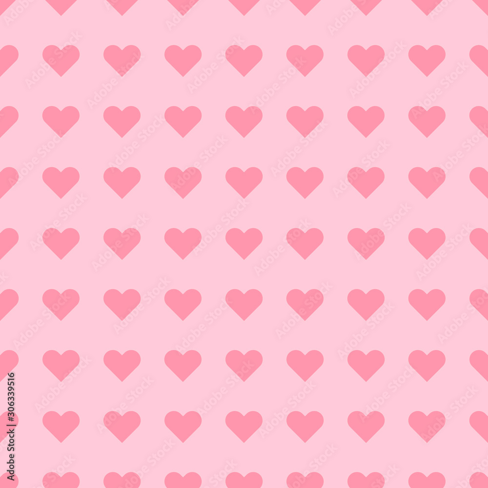 Pink hearts vector seamless pattern