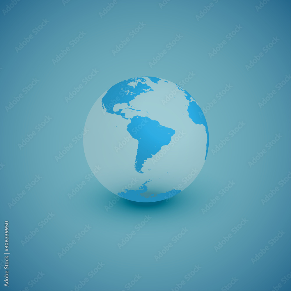 Light world globe map on blue background, vector illustration Light world globe map on blue background, vector illustration