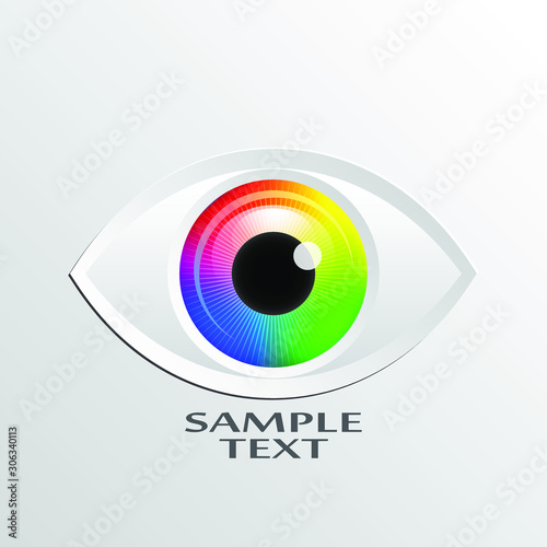 color eye logo on white background