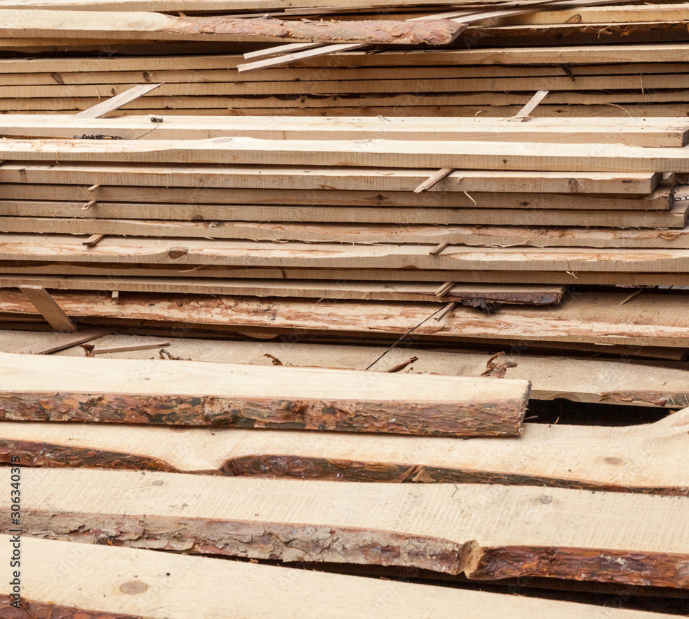 Planks of wood. Wood air drying. Planks of wood. Wood air drying.