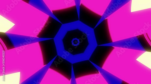 Futuristic, symmetric, shiny, forms. Future, fantasy background. Meditation, esoteric, glowing, relaxation, mandala. Music, concert, dj, dancing, animation.