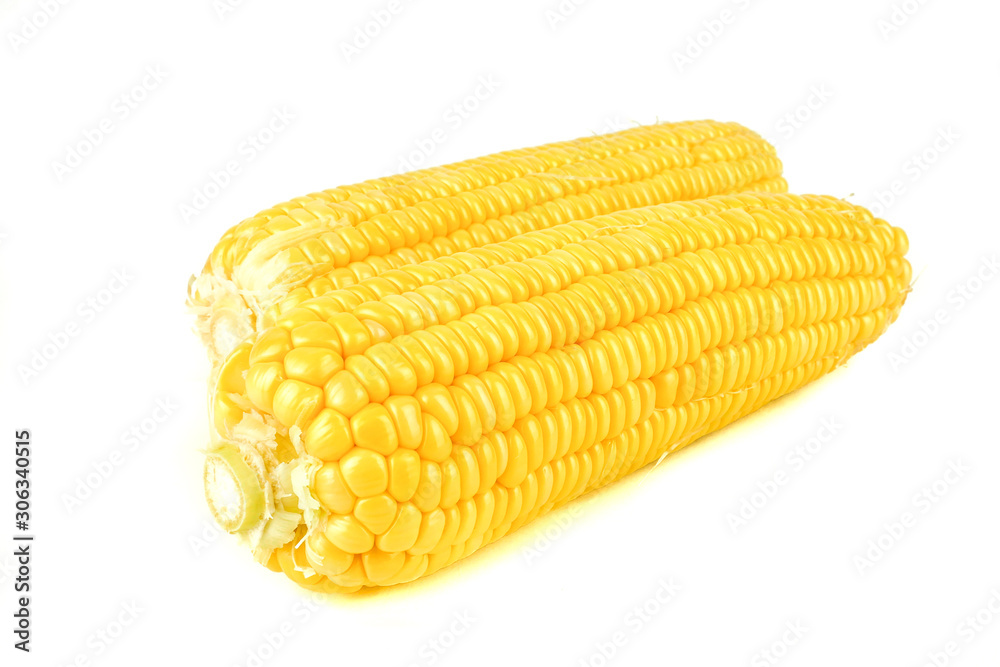 fresh raw corn cob isolated on white background fresh raw corn cob isolated on white background