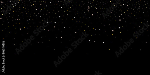 Gold Glitter Stars. Luxury Shiny Confetti.