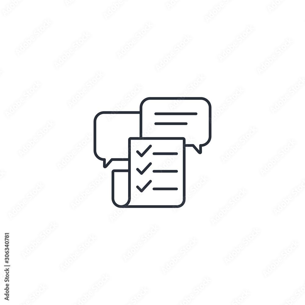 Discussion of the document online. Vector linear icon on a white background. Discussion of the document online. Vector linear icon on a white background.