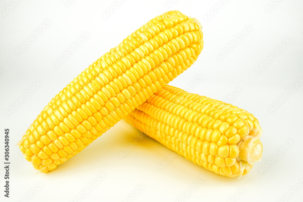 fresh raw corn cob isolated on white background fresh raw corn cob isolated on white background