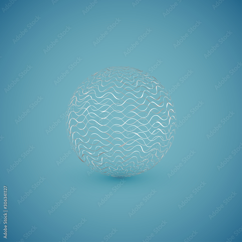 Abstract white pattern sphere, vector illustration Abstract white pattern sphere, vector illustration