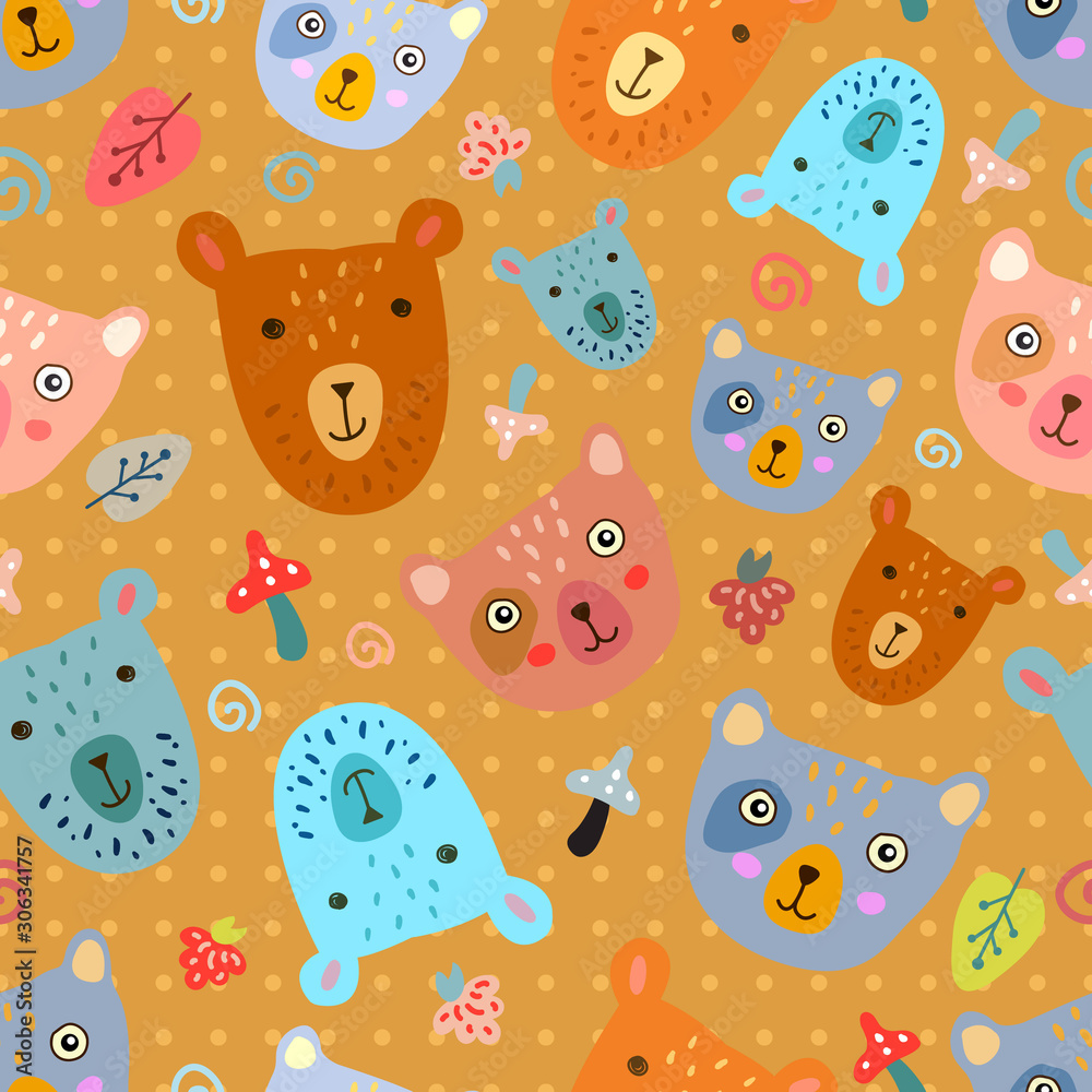 Seamless pattern with bears. Seamless pattern with bears.