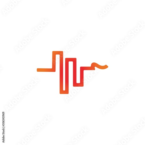 music wave logo or symbol tempalte