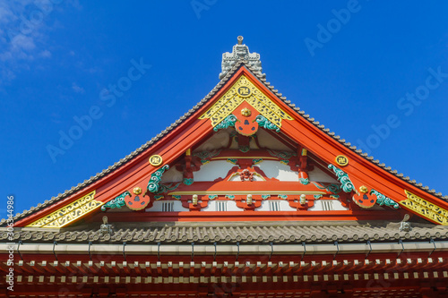 Decorated roof in the Senso-ji temple compound, Asakusa, Tokyo © RnDmS