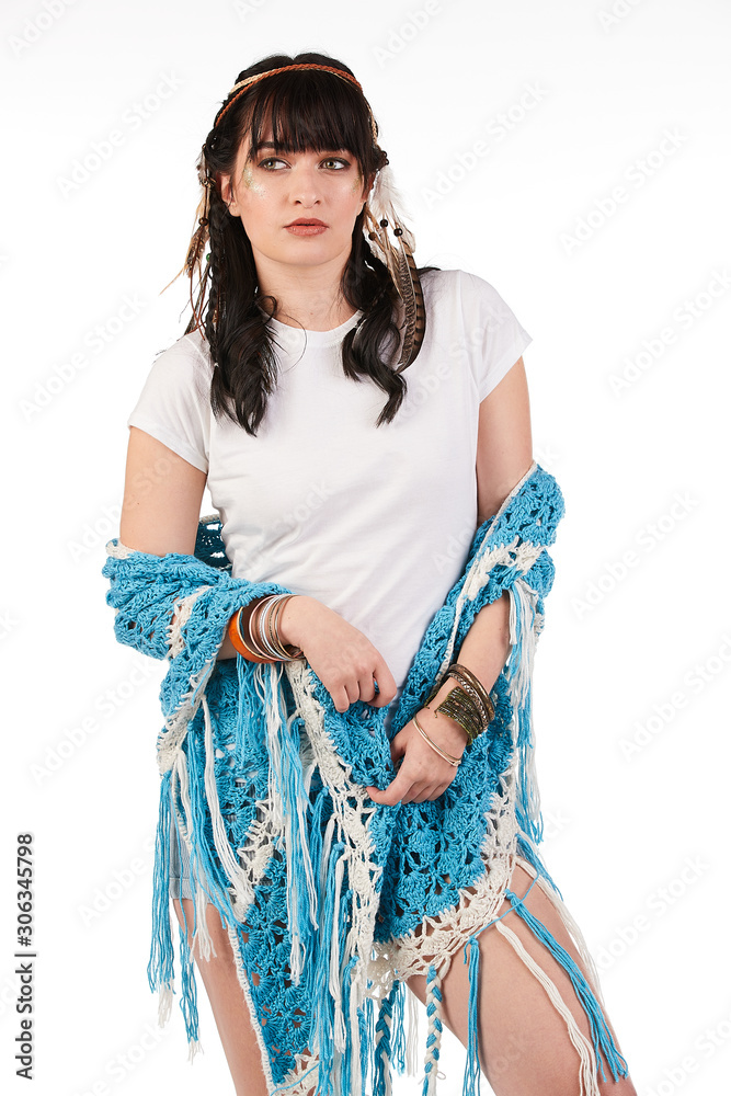 Blank t-shirt mock-up - Hippy festival ready for your design Blank t-shirt mock-up - Hippy festival ready for your design