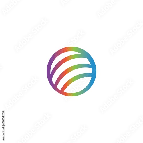Colorful wire world logo icon - Vector